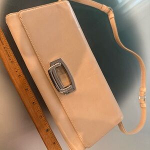 DKNY Womens Leather Adjustable Strap Lined Dome Crossbody Bag